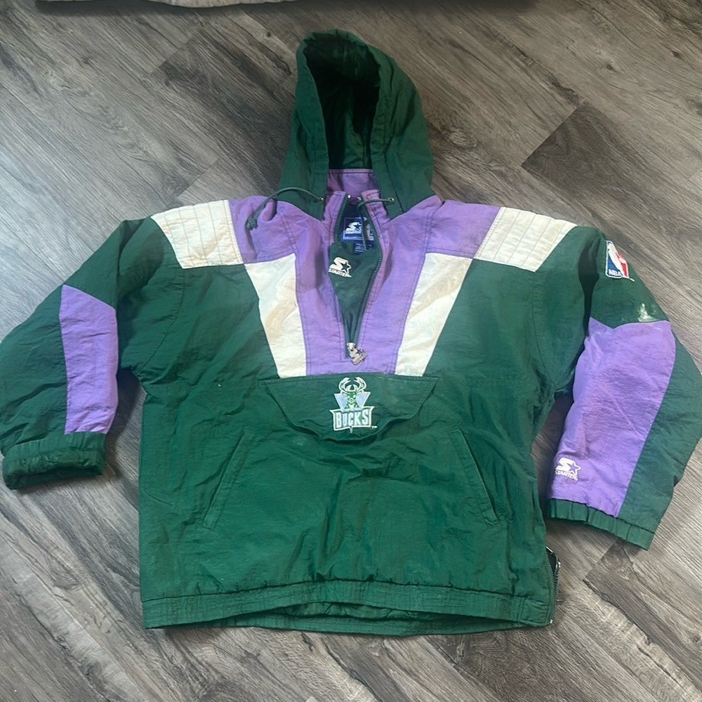 Milwaukee Bucks Mens Vintage 1990s 90s Starter Jacket Large Excellent Condition